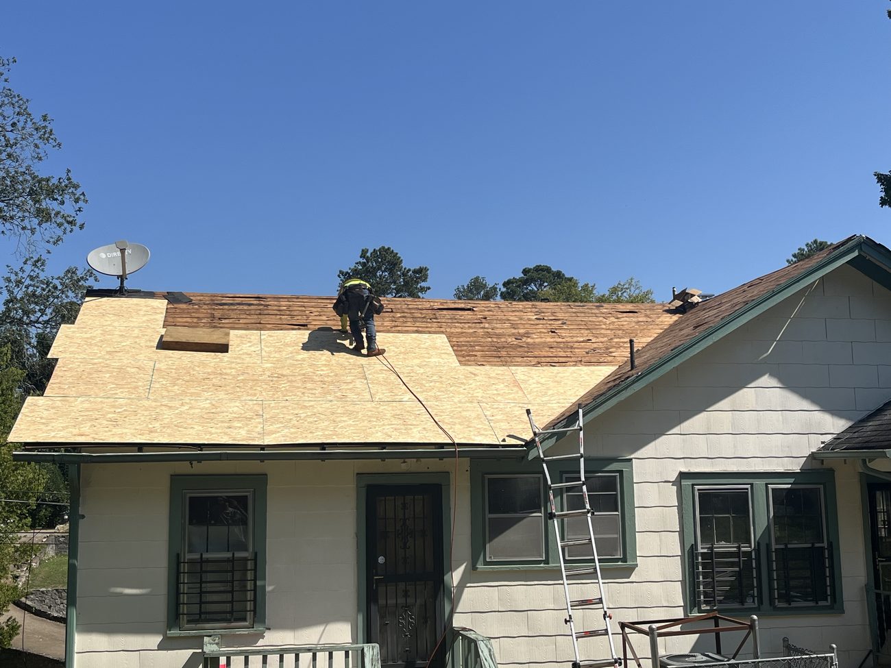 Roof repair in progress on a Southeast Tennessee home